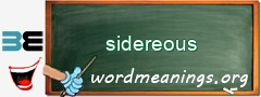 WordMeaning blackboard for sidereous